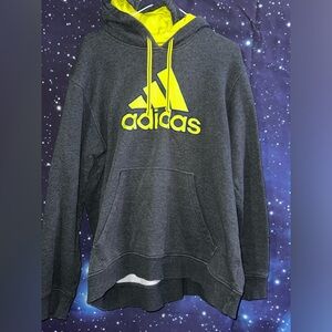 Adidas grey & yellow sweatshirt pullover hoodie​